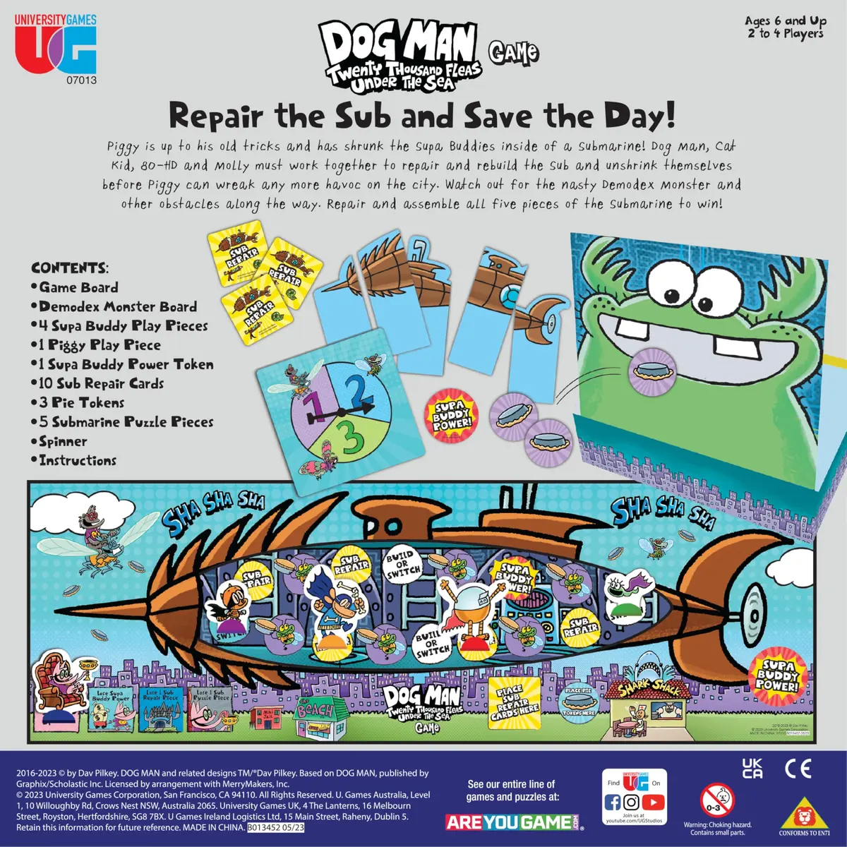 University Games Dog Man Twenty Thousand Fleas Under the Sea Board Game | Ages 6+ | Cooperative Family Fun - view 8