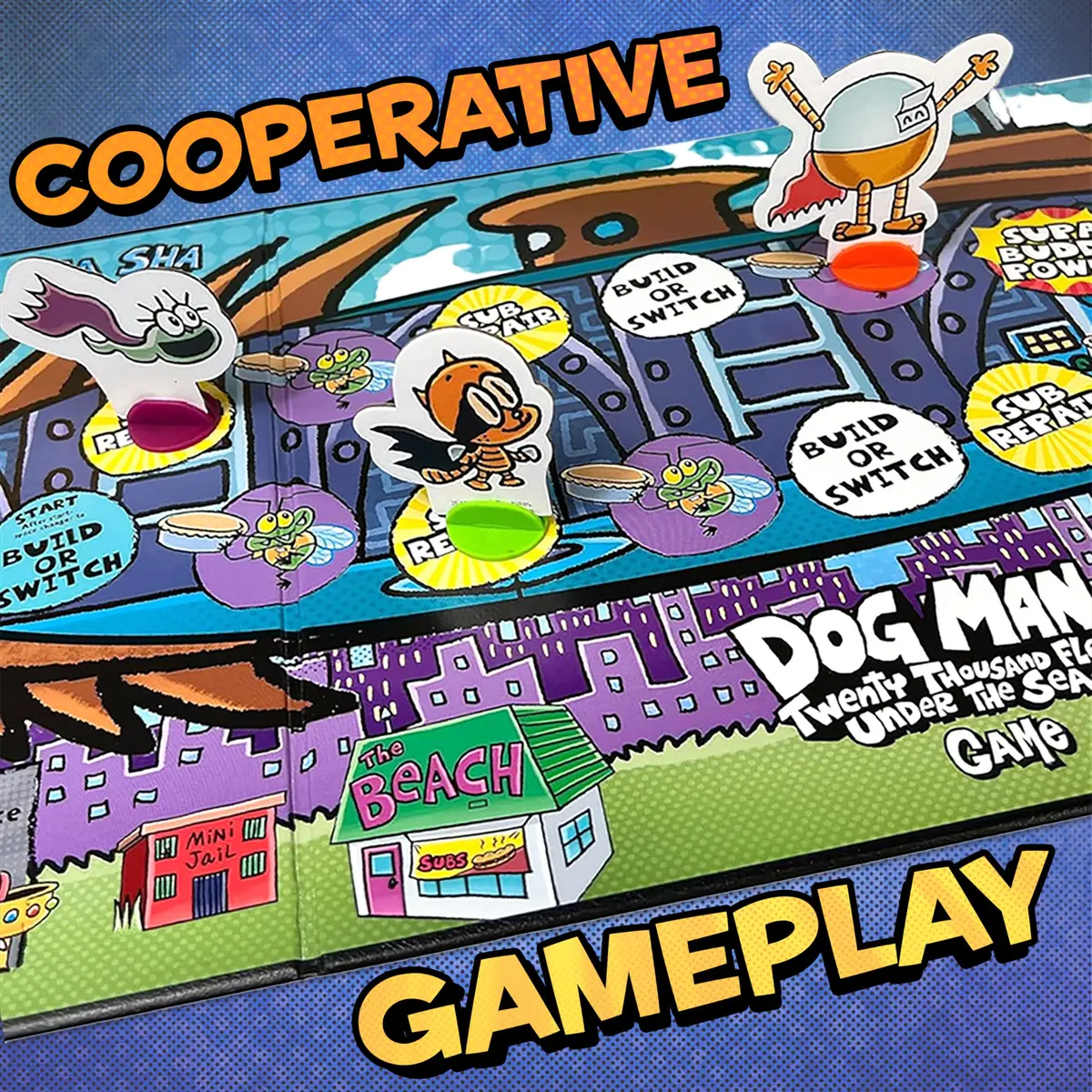 University Games Dog Man Twenty Thousand Fleas Under the Sea Board Game | Ages 6+ | Cooperative Family Fun - view 3
