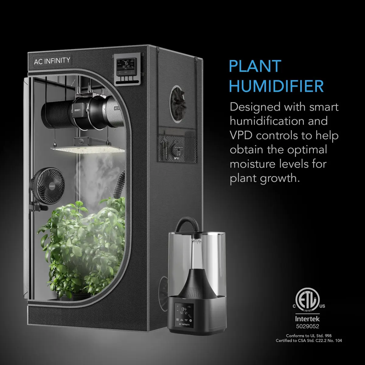 AC Infinity CLOUDFORGE T3 Plant Humidifier 4.5L | Smart VPD & Humidity Control for Growers - view 2
