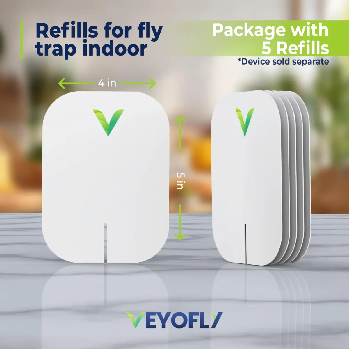 VEYOFLY Official Refill Fruit Fly Traps Indoor, Gnat Trap | 5 Refills - view 2