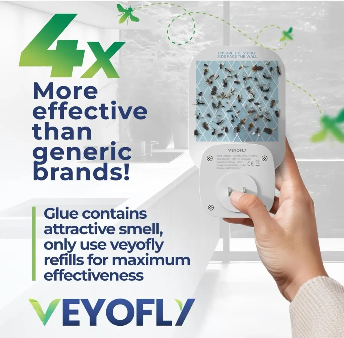 VEYOFLY Official Refill Fruit Fly Traps Indoor, Gnat Trap | 5 Refills - view 3