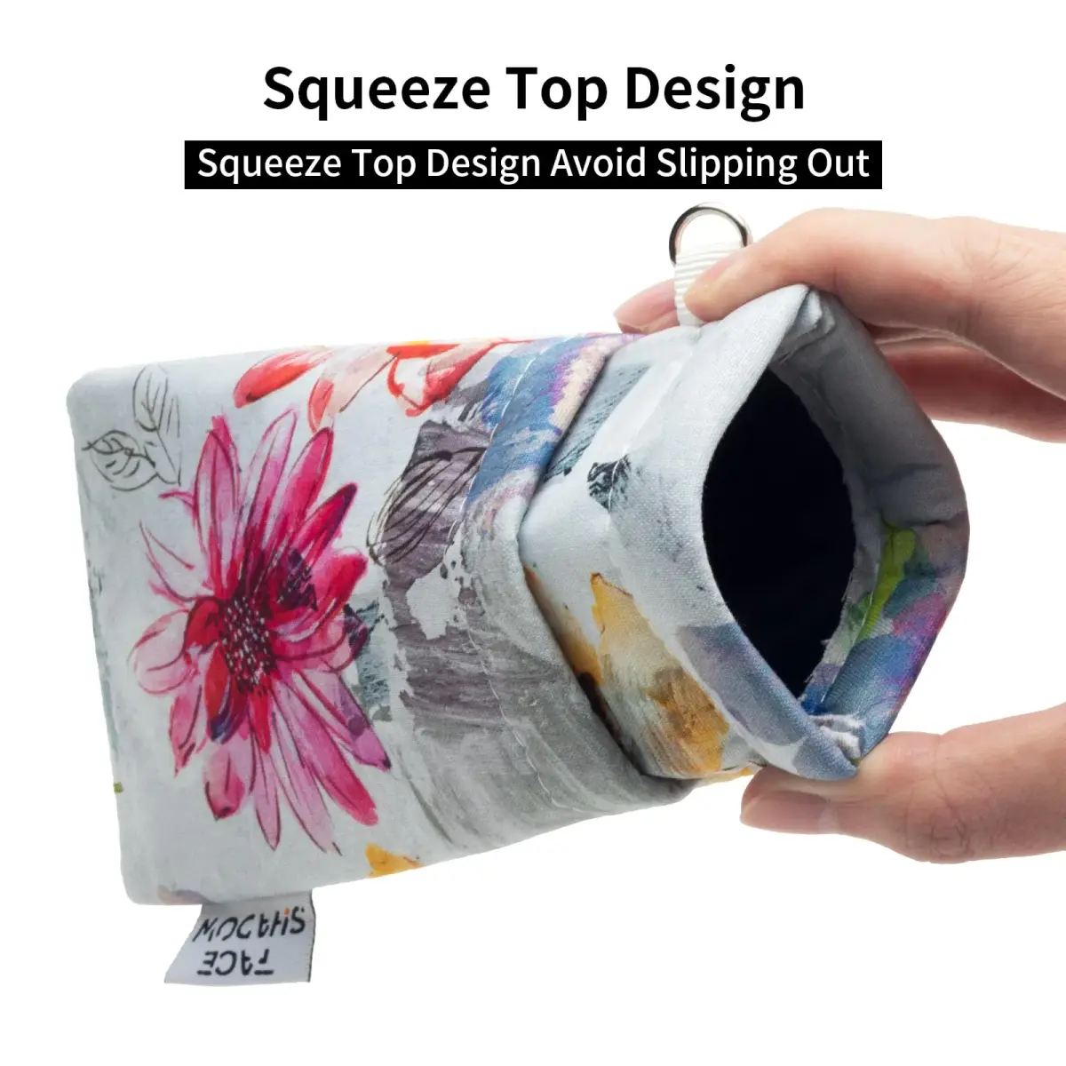Face Shadow Double Glasses Case Soft Eyeglass Case Ink Flower | Holds Two Pairs, Microfiber Protection - view 4