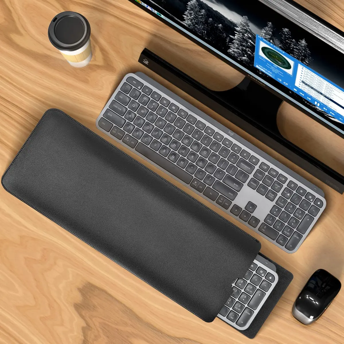 LEZE PU Leather Keyboard Sleeve Case for Logitech MX Keys S & MX Mechanical Keyboards, Black | Protects Against Dust, Scratches, and Spills - view 5