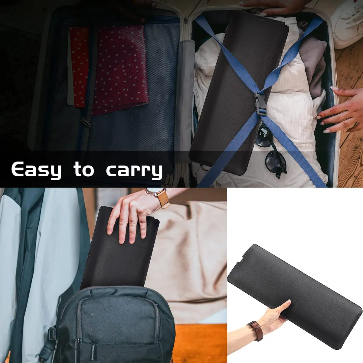 LEZE PU Leather Keyboard Sleeve Case for Logitech MX Keys S & MX Mechanical Keyboards, Black | Protects Against Dust, Scratches, and Spills - view 6