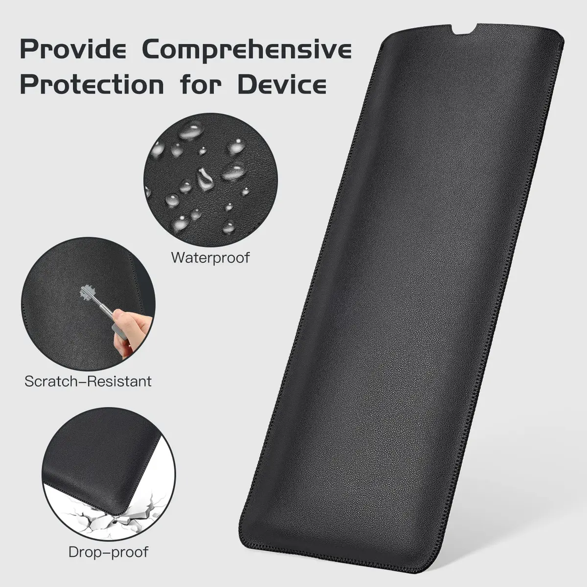 LEZE PU Leather Keyboard Sleeve Case for Logitech MX Keys S & MX Mechanical Keyboards, Black | Protects Against Dust, Scratches, and Spills - view 4