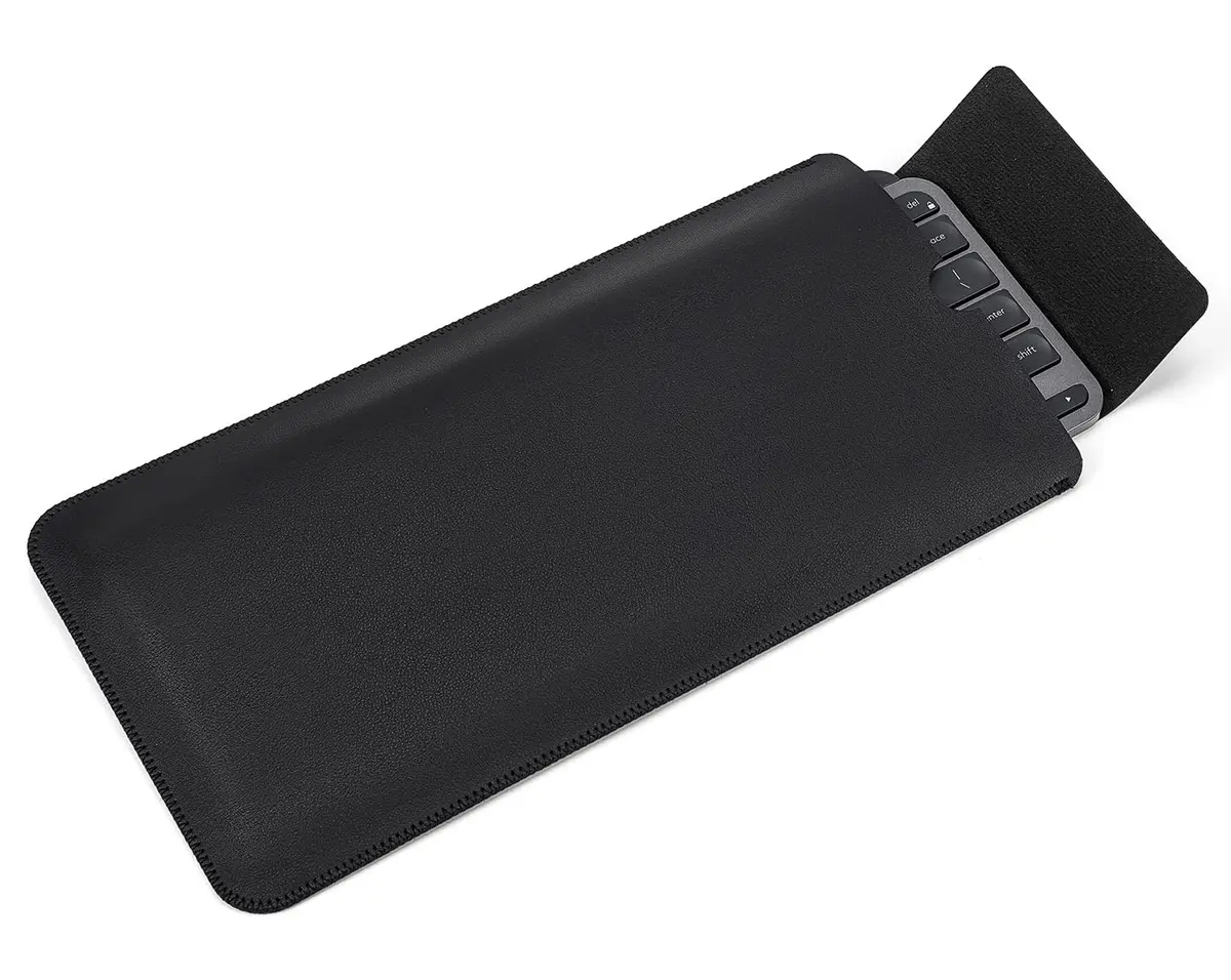 LEZE Black PU Leather Keyboard Sleeve Case for Logitech MX Keys Mini & MX Mechanical Mini Wireless Keyboards | Easy Carry & Water Resistant - main product image