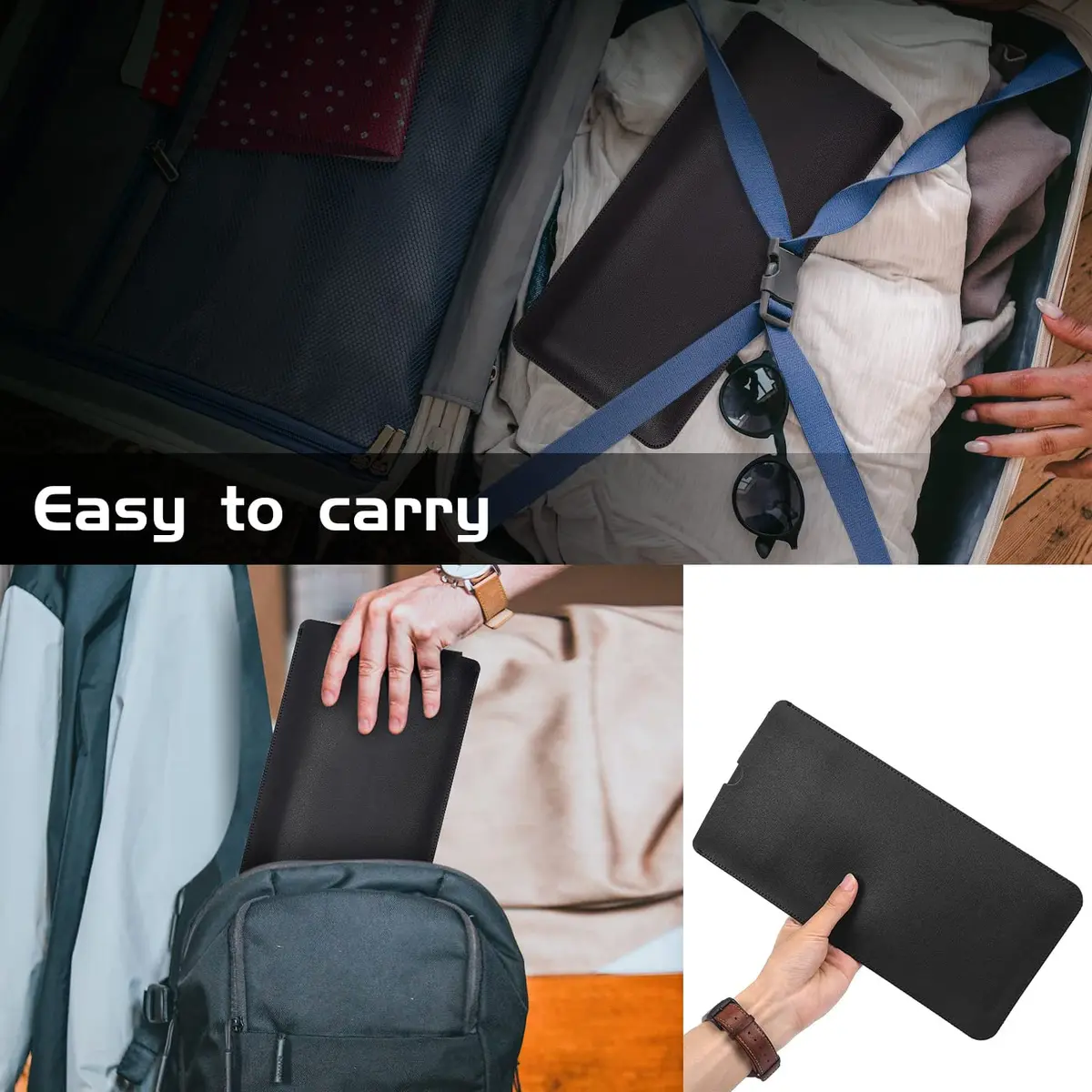 LEZE Black PU Leather Keyboard Sleeve Case for Logitech MX Keys Mini & MX Mechanical Mini Wireless Keyboards | Easy Carry & Water Resistant - view 6