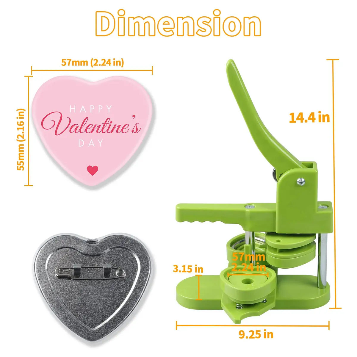 MK.Bear Heart Button Maker Machine DIY Gift, 100 Sets Supplies, Green | Easy to Use, Durable Plastic, Perfect for DIY Crafts - view 3