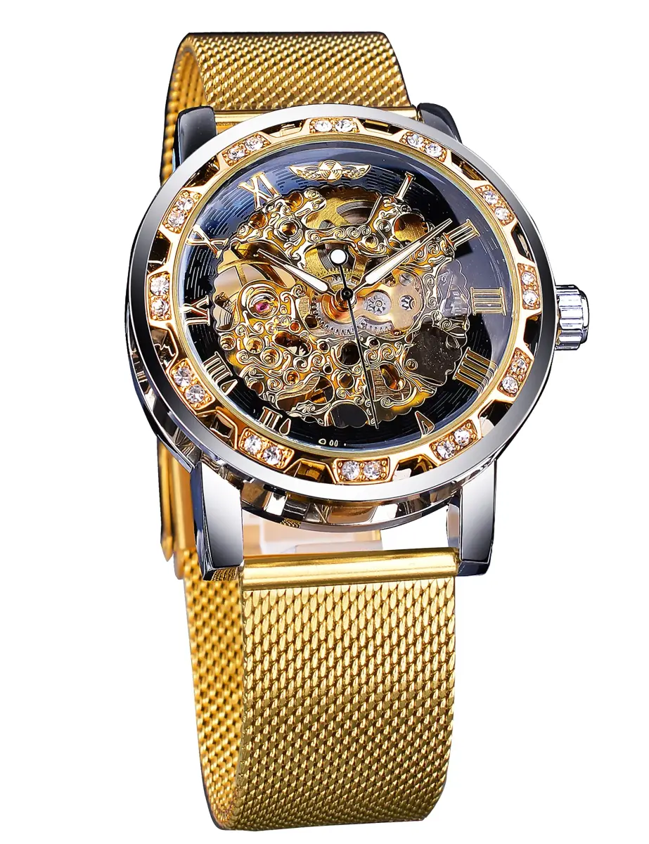 FORSINING Retro Skeleton Automatic Watch 49mm (1.93in) | Luxury Mechanical Watch with Diamond Dial - main product image