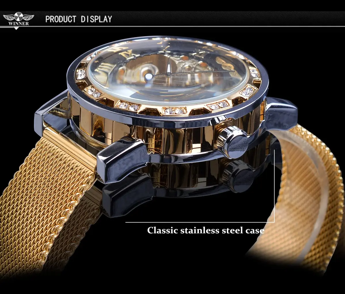 FORSINING Retro Skeleton Automatic Watch 49mm (1.93in) | Luxury Mechanical Watch with Diamond Dial - view 8
