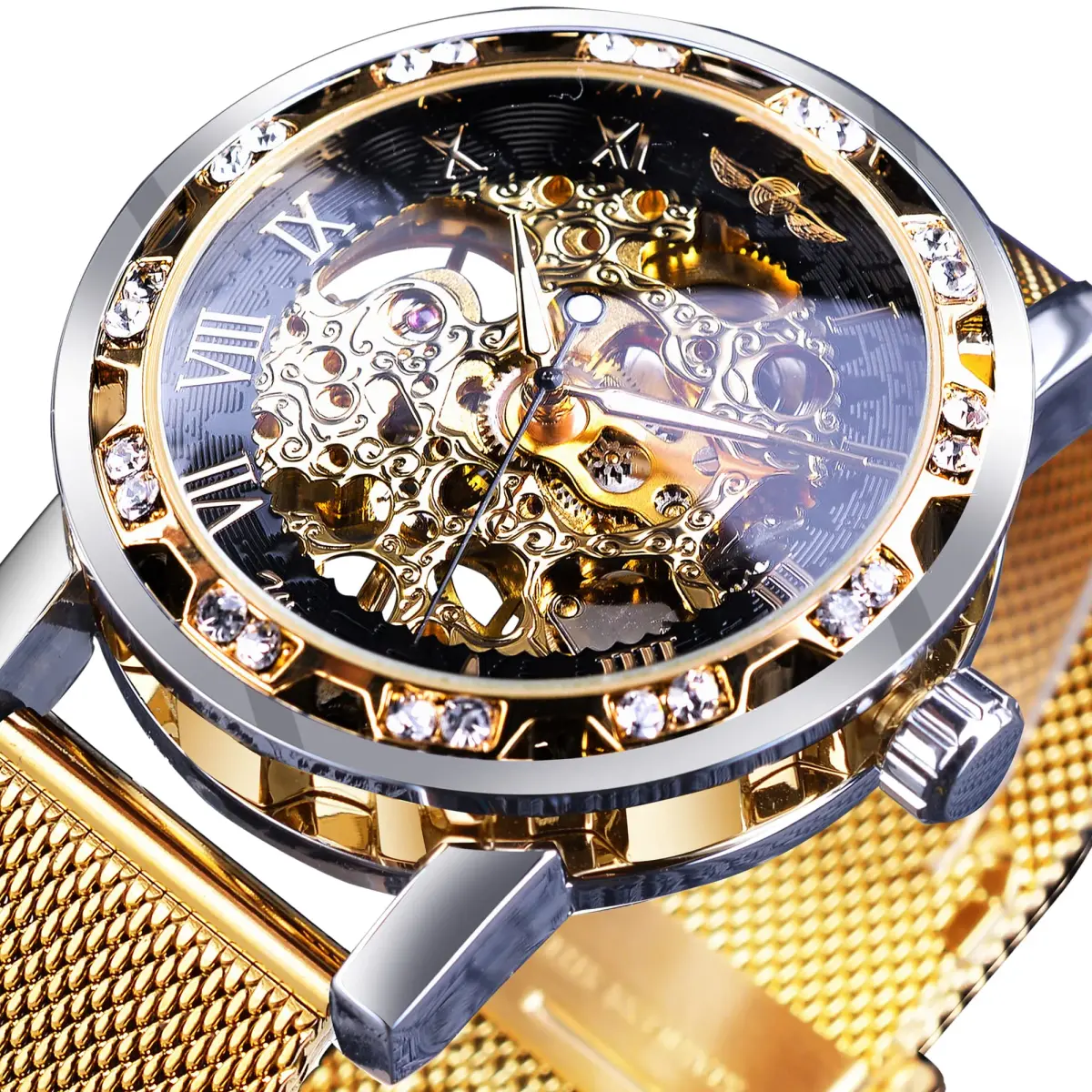 FORSINING Retro Skeleton Automatic Watch 49mm (1.93in) | Luxury Mechanical Watch with Diamond Dial - view 3