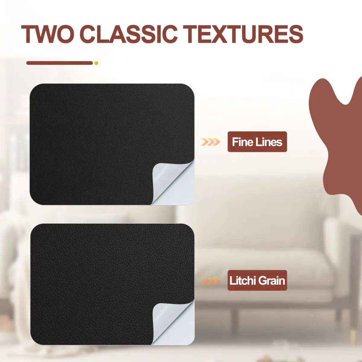 Besezx Leather Repair Patch Tape Kit Dark Gray 30in x 16in | Premium Self-Adhesive Vinyl and Upholstery Repair - view 6