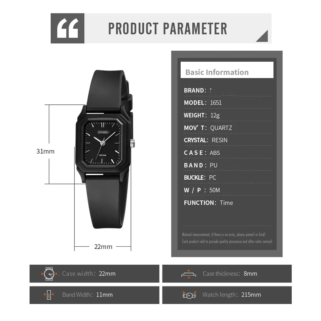 TOOCAT Women Wrist Watch, Ultra-Thin Analog Quartz Waterproof Watch for Women (Black-5) - view 4