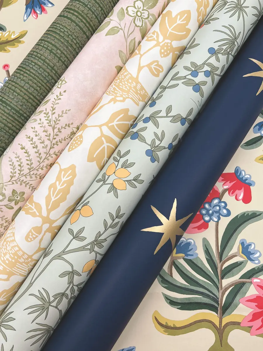 Erin & Ben Co. Vintage Duck Egg Lemon Grove Premium Peel and Stick Wallpaper, 20.5 in x 20 ft | Vintage Botanical Design - view 6