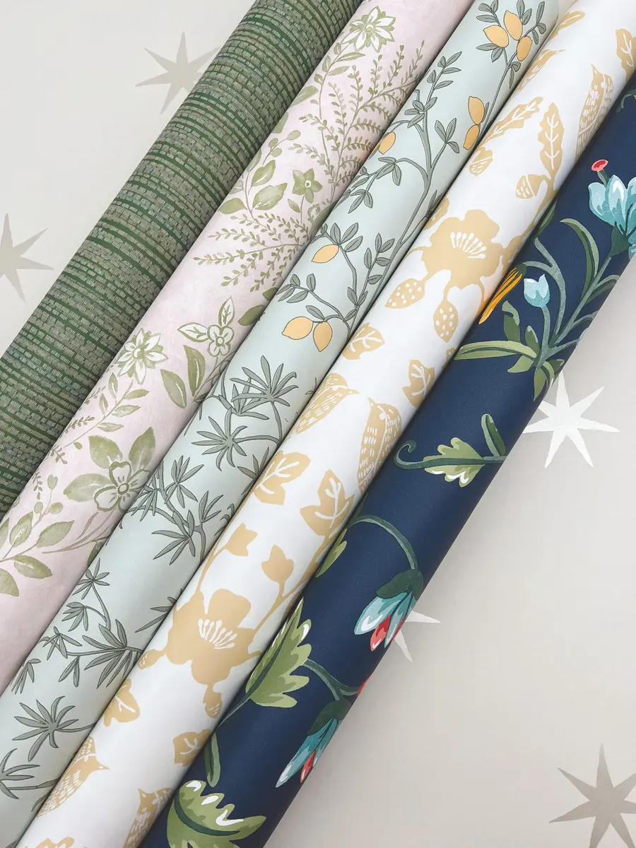 Erin & Ben Co. Vintage Duck Egg Lemon Grove Premium Peel and Stick Wallpaper, 20.5 in x 20 ft | Vintage Botanical Design - view 7