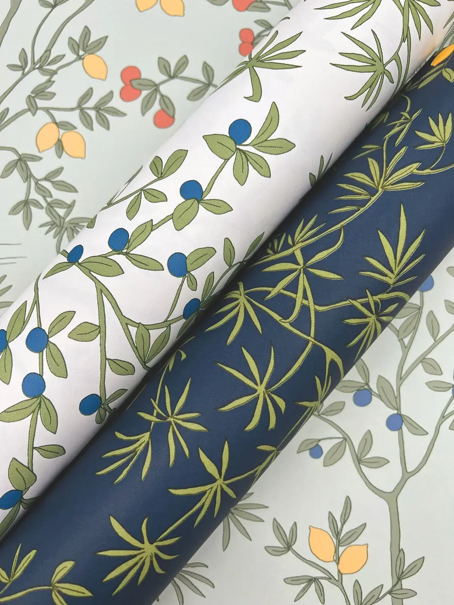 Erin & Ben Co. Vintage Duck Egg Lemon Grove Premium Peel and Stick Wallpaper, 20.5 in x 20 ft | Vintage Botanical Design - view 9