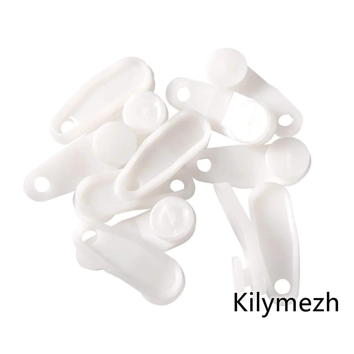 Kilymezh White Curtain Slider Hooks 100 Pack | 1.3 inch (3.3 cm) Plastic Track Gliders for Curtains - view 3