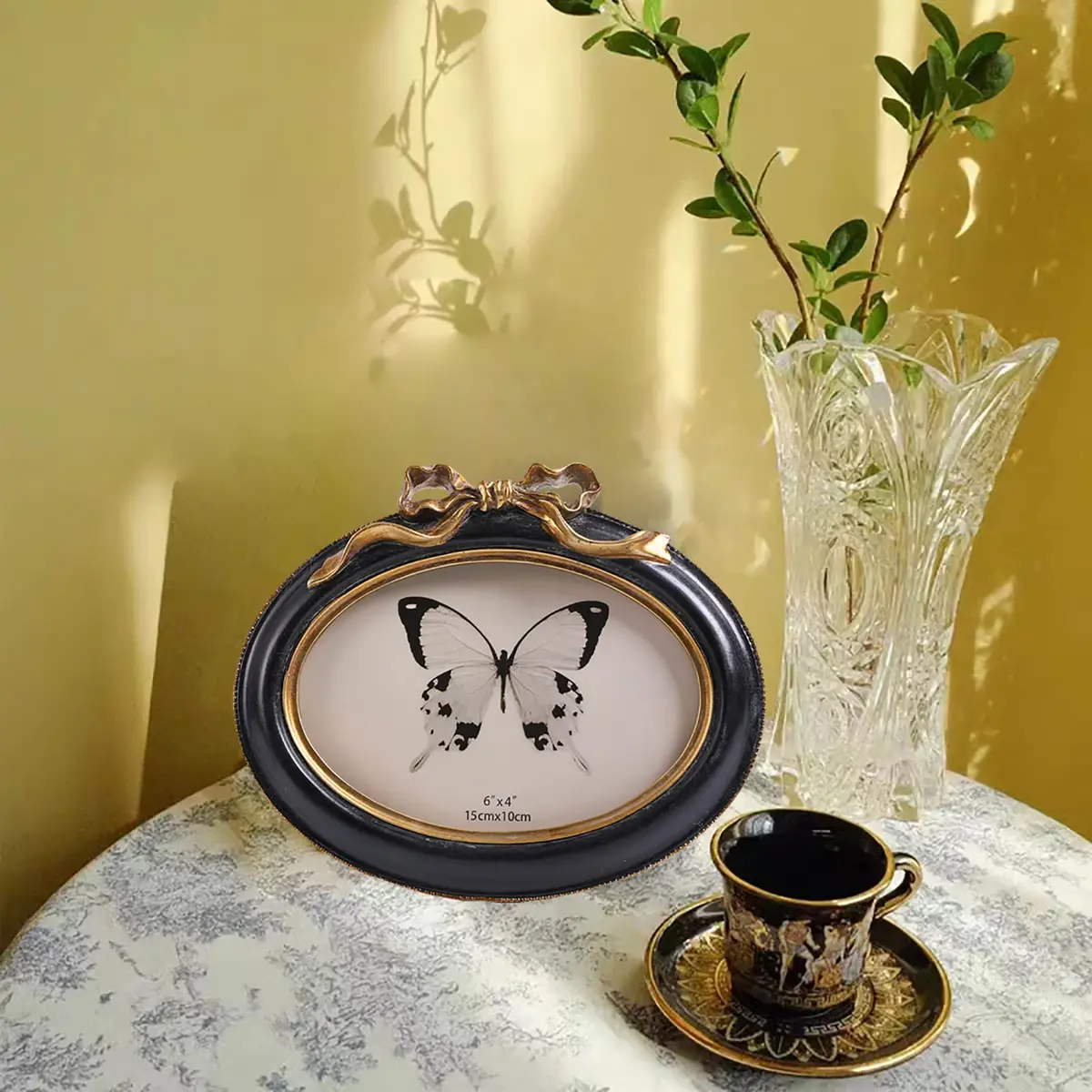 SIKOO Vintage Picture Frame 4x6 Oval | Antique Wall & Tabletop Decor - view 3