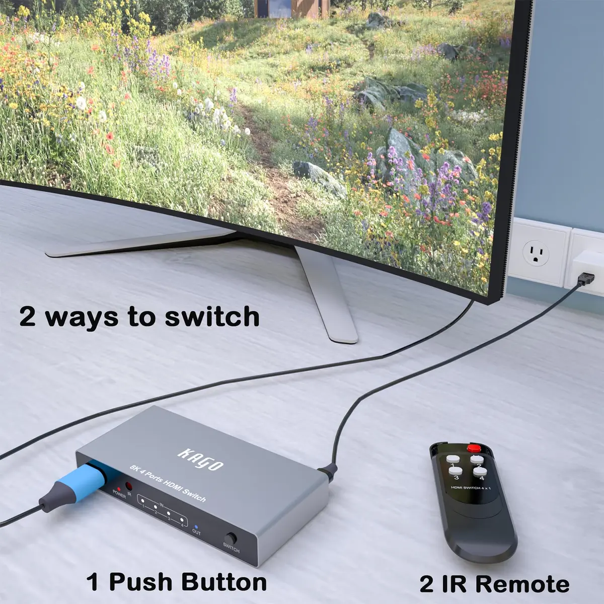 DiamondTiger 8K HDMI 2.1 Switch 4 in 1 Out | 8K@60Hz, 4K@120Hz, VRR, Dolby Vision, Aluminum Shell - view 6