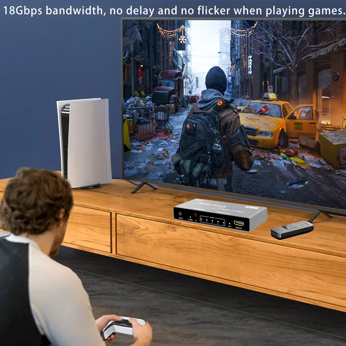 DiamondTiger 8K HDMI 2.1 Switch 4 in 1 Out | 8K@60Hz, 4K@120Hz, VRR, Dolby Vision, Aluminum Shell - view 7