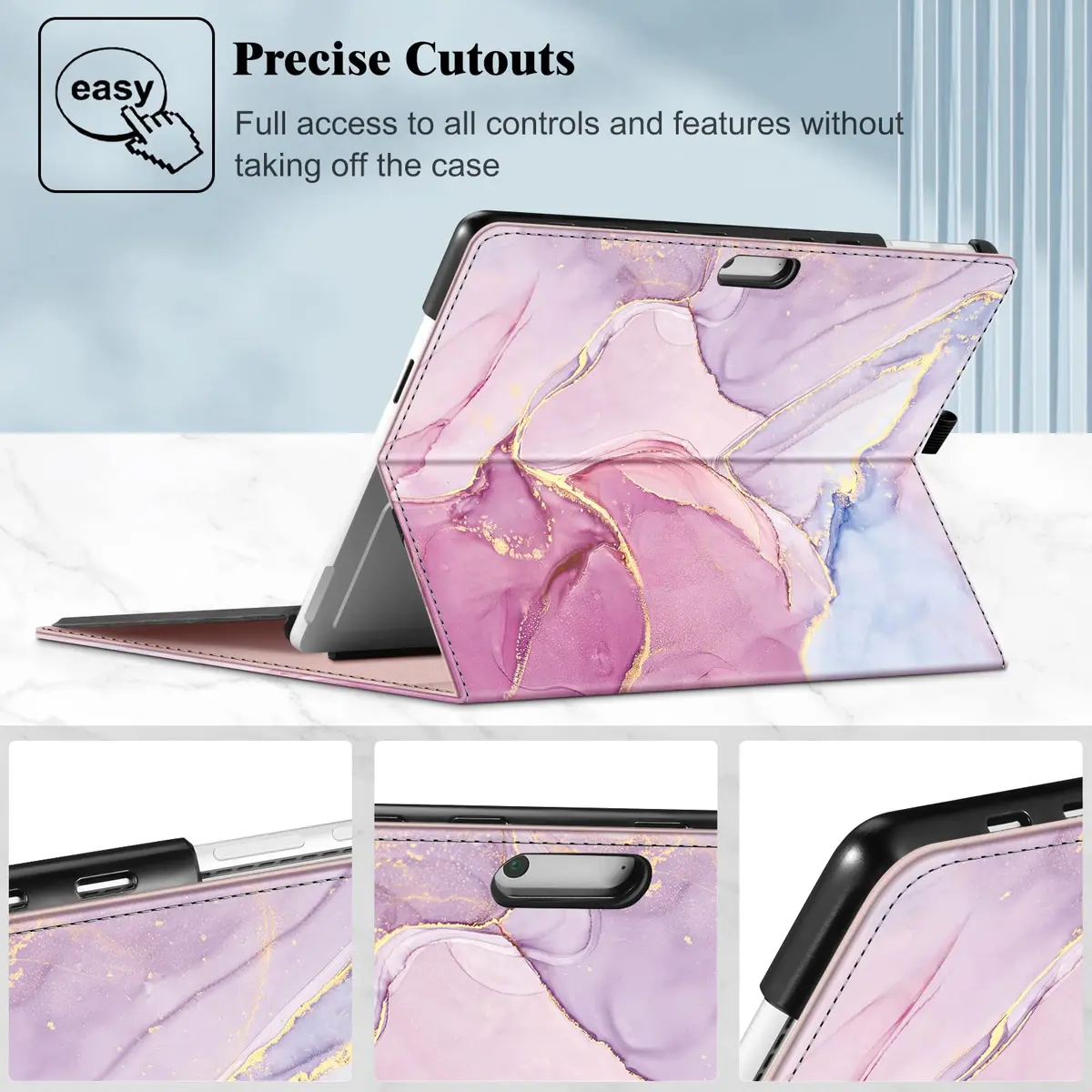 FINTIE Portfolio Case for 13 inch Microsoft Surface Pro 12th (2026)/11/10/9 | Multi-Angle Stand & Premium Faux Leather - view 7