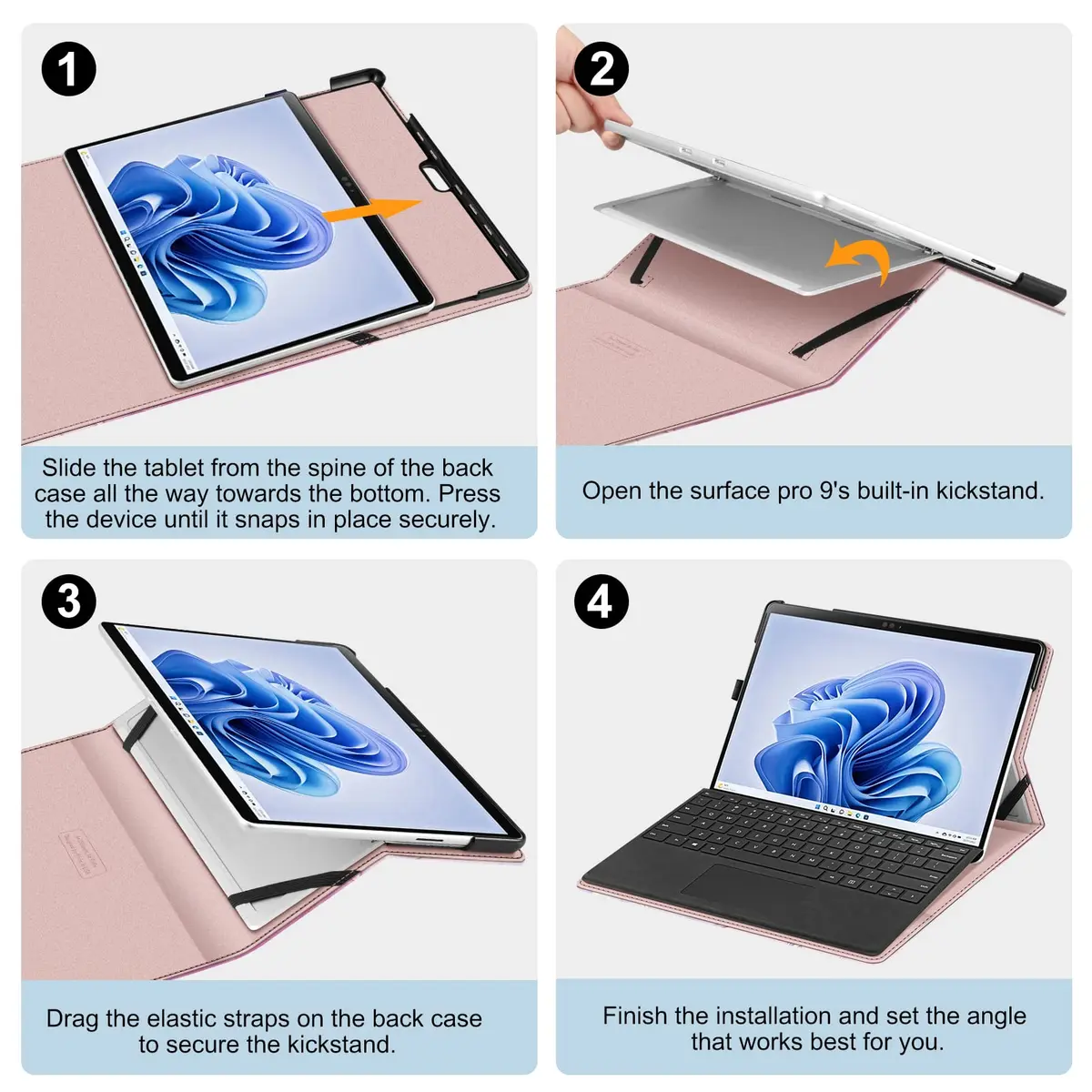 FINTIE Portfolio Case for 13 inch Microsoft Surface Pro 12th (2026)/11/10/9 | Multi-Angle Stand & Premium Faux Leather - view 9