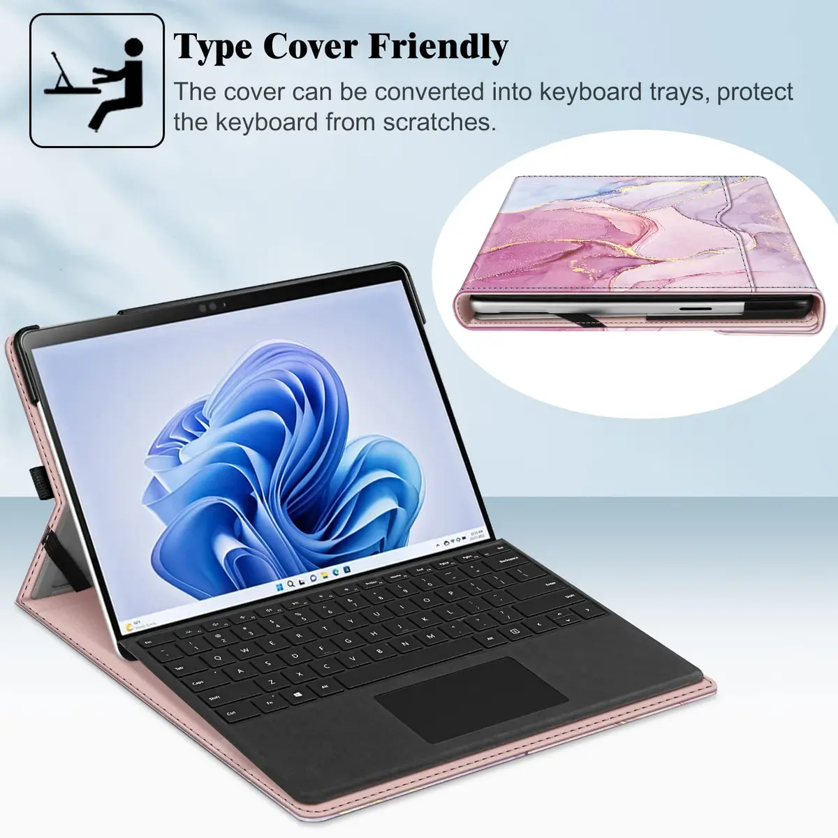 FINTIE Portfolio Case for 13 inch Microsoft Surface Pro 12th (2026)/11/10/9 | Multi-Angle Stand & Premium Faux Leather - view 4