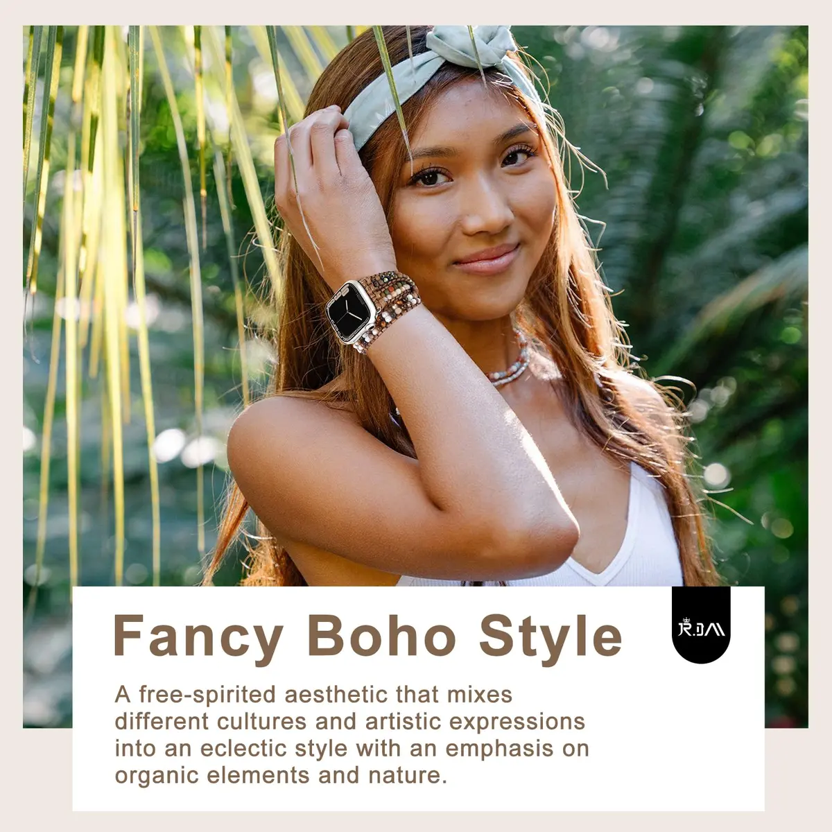 JR.DM Boho Beaded Band for Apple Watch 38mm-42mm | Handmade Braided Rope Strap (en_US) - view 2