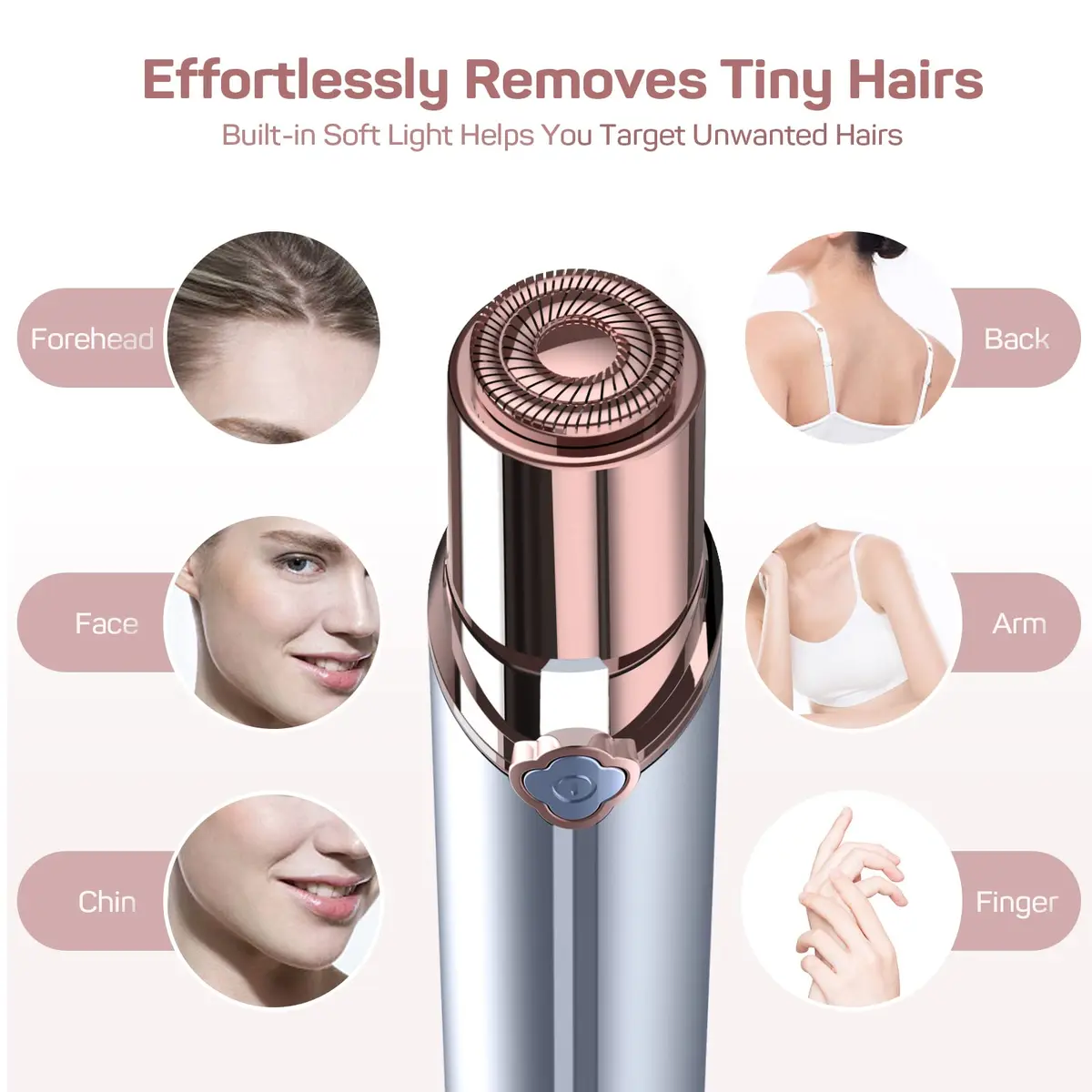 GURELAX Facial Hair Remover for Women, Painless Electric Shaver with 4 Replacement Heads | USB Rechargeable & Hypoallergenic - view 2