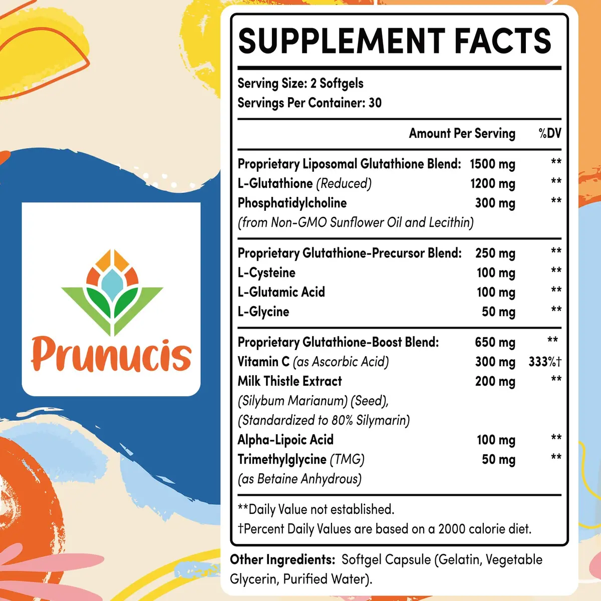 Prunucis Liposomal Glutathione 120 Softgels | High Absorption, Antioxidant Support - view 2
