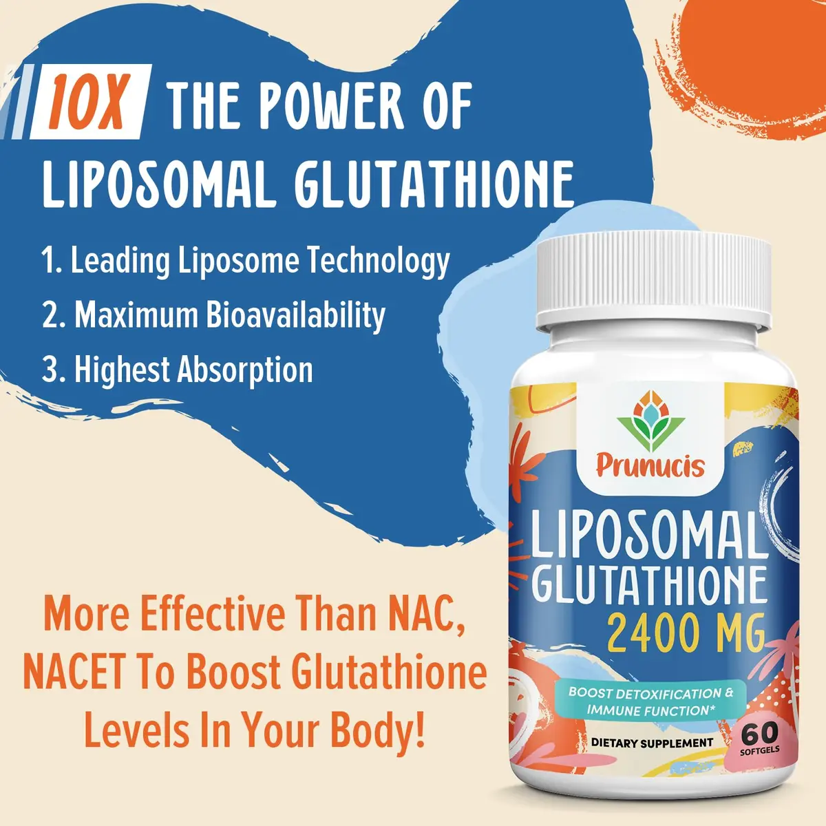 Prunucis Liposomal Glutathione 120 Softgels | High Absorption, Antioxidant Support - view 4