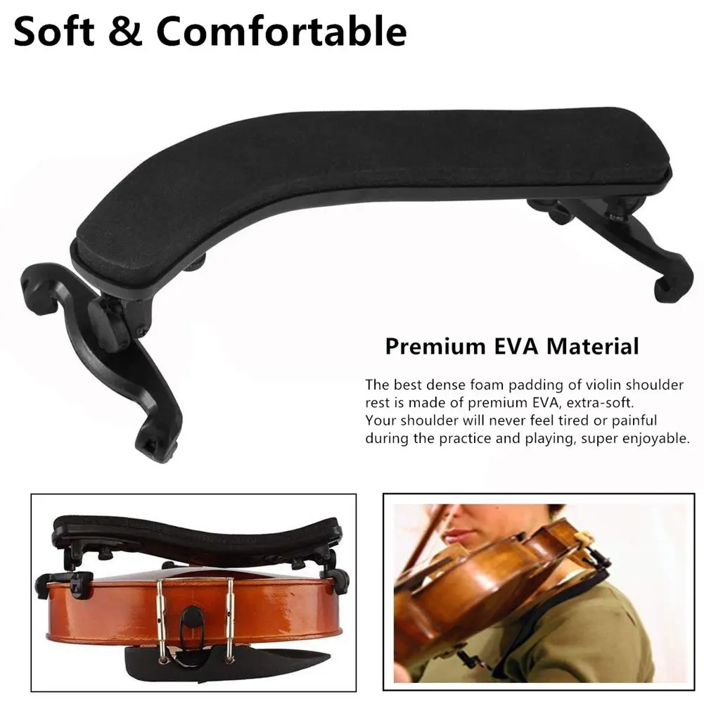 SUEWIO Adjustable Violin Shoulder Rest for 1/2 Size, Kids & Beginners with Foam Pad & Height Adjustable Feet | Ergonomic Support - view 3