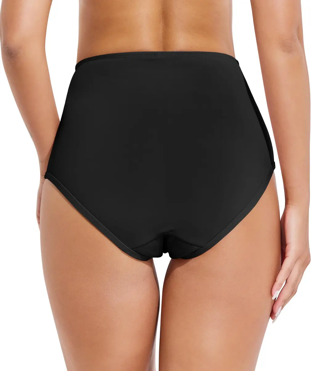 Beautikini Period Swim Bottoms Black XS | High Waisted Full Coverage - view 6