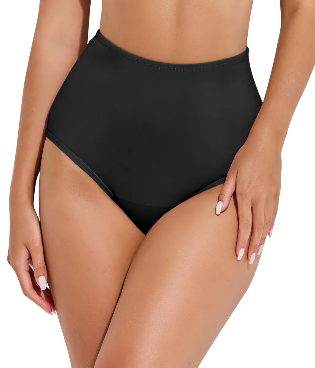 Beautikini Period Swim Bottoms Black XS | High Waisted Full Coverage - view 7