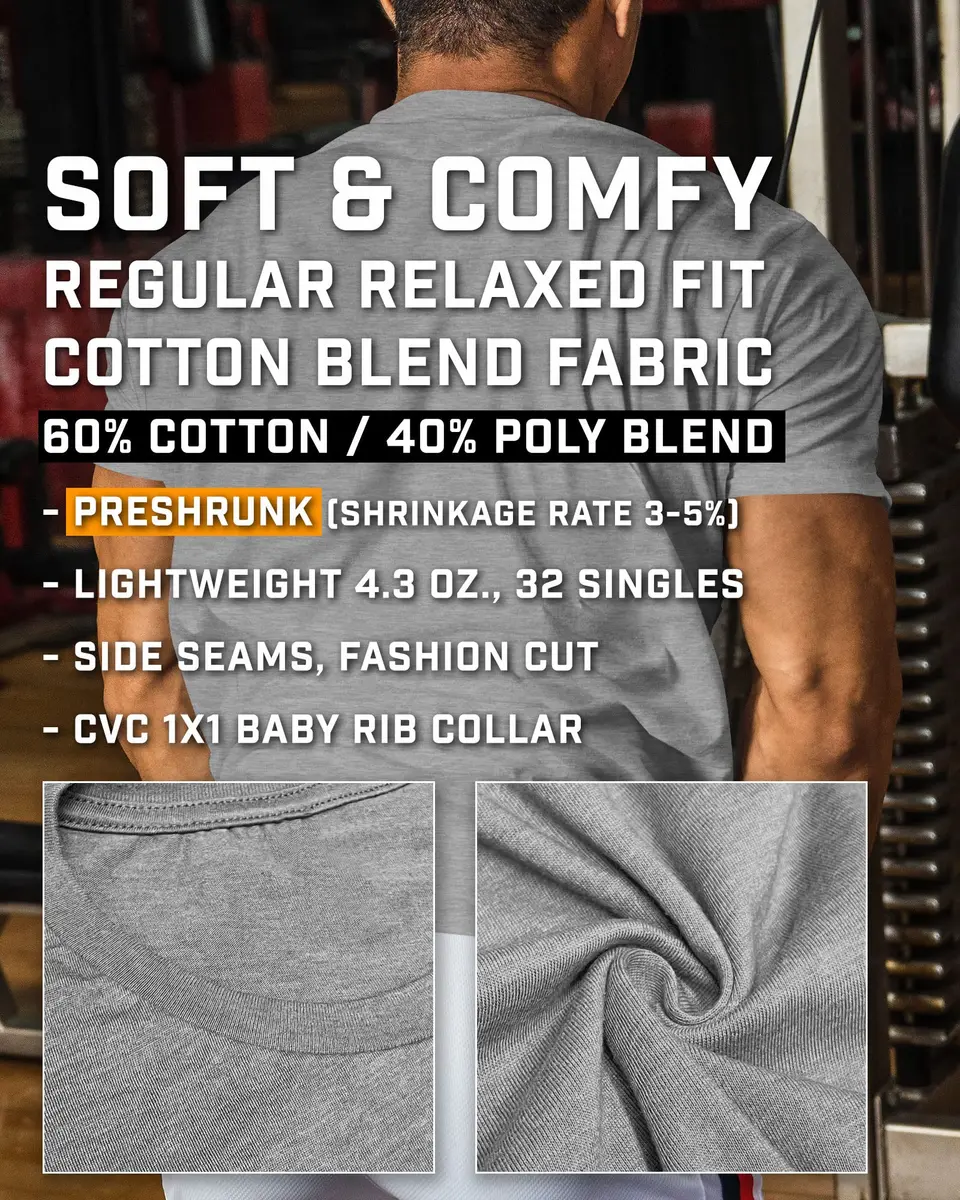Gymish Lifestyle Strength Is Earned Not Given T-Shirt for Men | Motivational Gym Wear, Cotton-Poly Blend, Regular Fit, Sizes S-3X - view 5