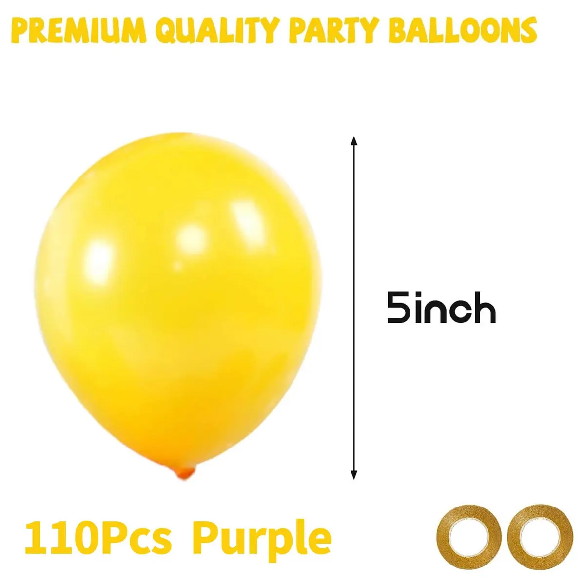 KUULBELA Yellow Balloons 110Pcs, 5 Inch Small Yellow Latex Party Balloons | Birthday Wedding Baby Shower Decorations - view 2
