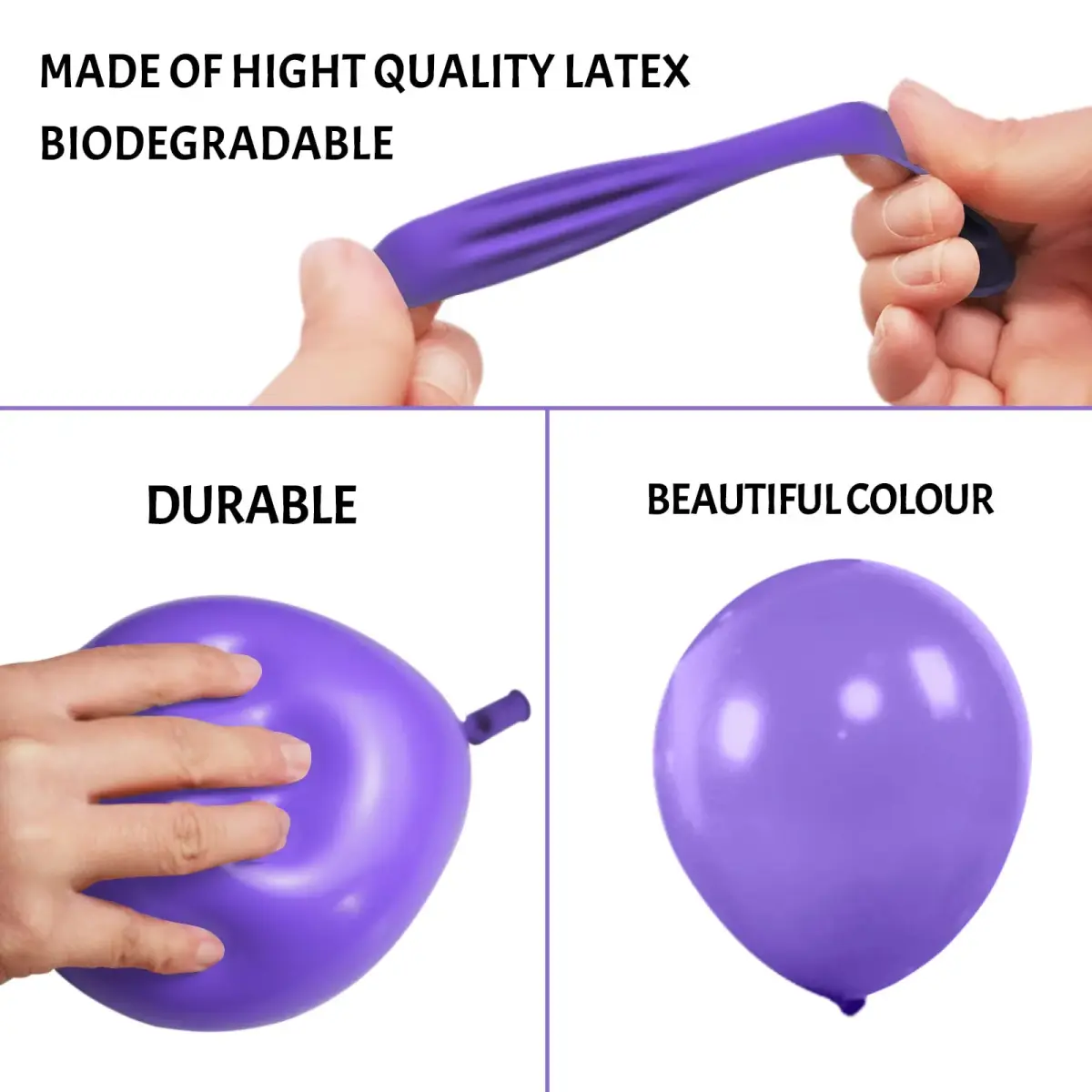 KUULBELA Purple Balloons 110Pcs, 5 Inch Small Latex Party Balloons | Assorted Colors Balloon - view 3