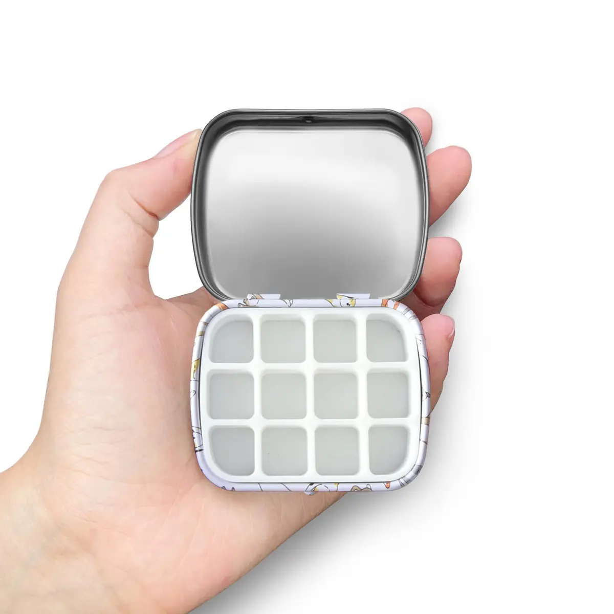 Qianshan Portable Travel Watercolor Palette, 12-Well Mini Metal Tin Box | Compact Artist Set for On-the-Go Painting - view 2