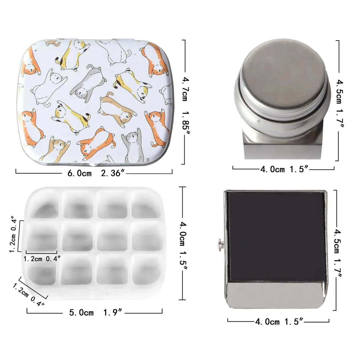 Qianshan Portable Travel Watercolor Palette, 12-Well Mini Metal Tin Box | Compact Artist Set for On-the-Go Painting - view 3