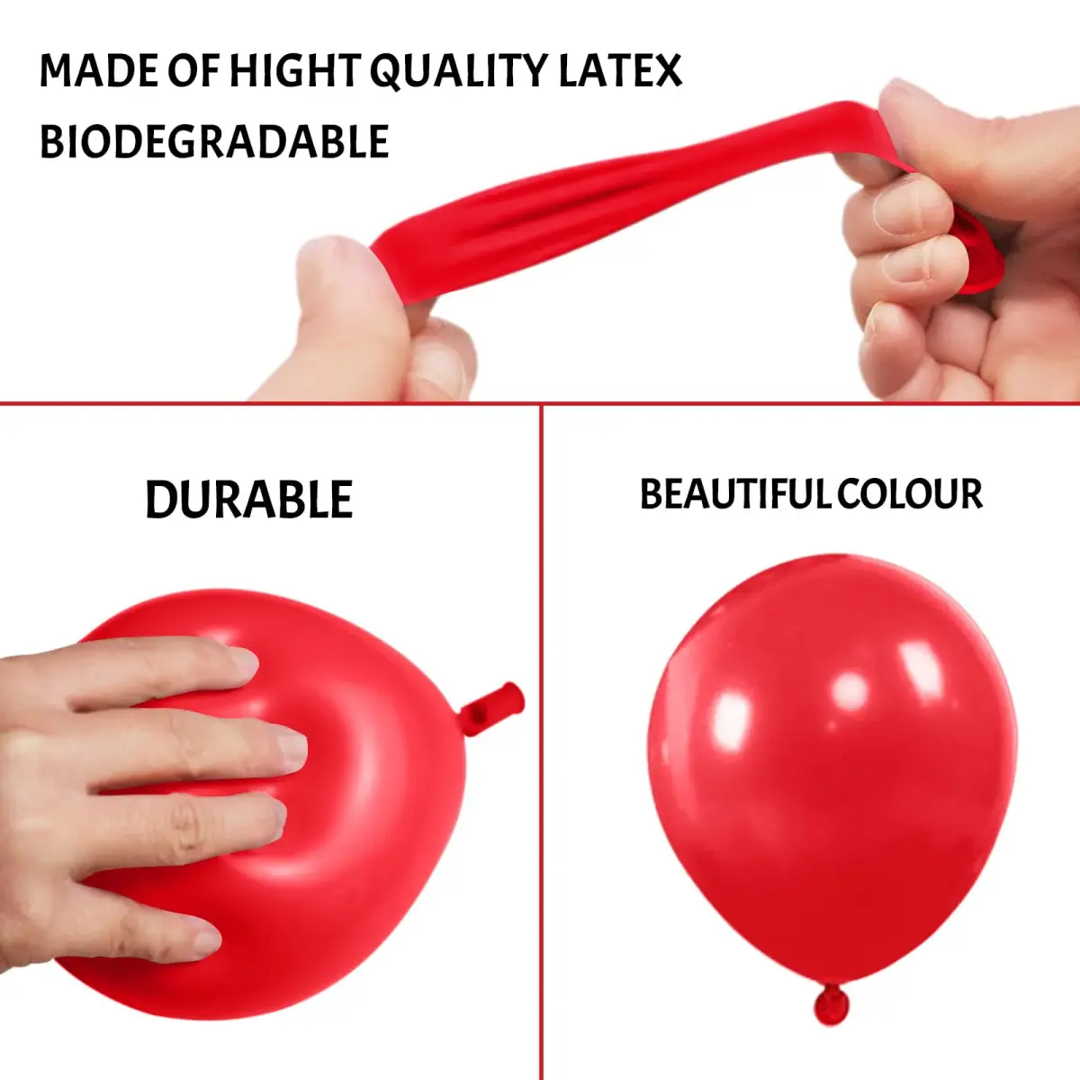 KUULBELA Red Balloons 110Pcs 5 Inch Small Latex Party Balloons | Birthday, Baby Shower, Wedding Decorations - view 3