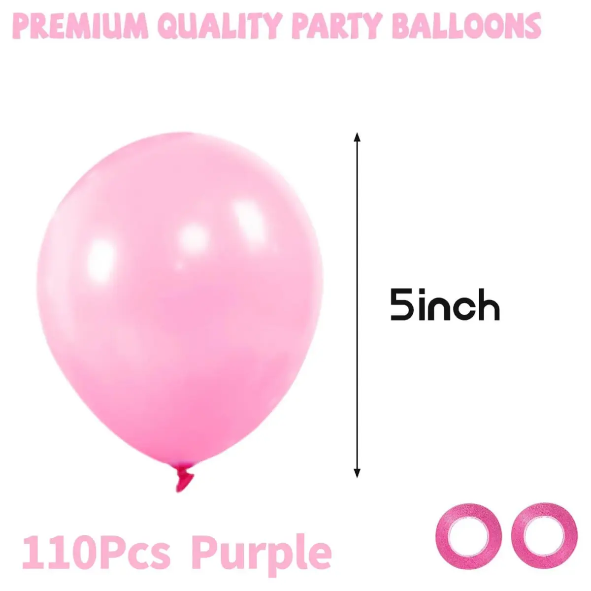 KUULBELA 5 Inch Small Pink Latex Party Balloons (110 Count) | Assorted Colors Balloon - view 2