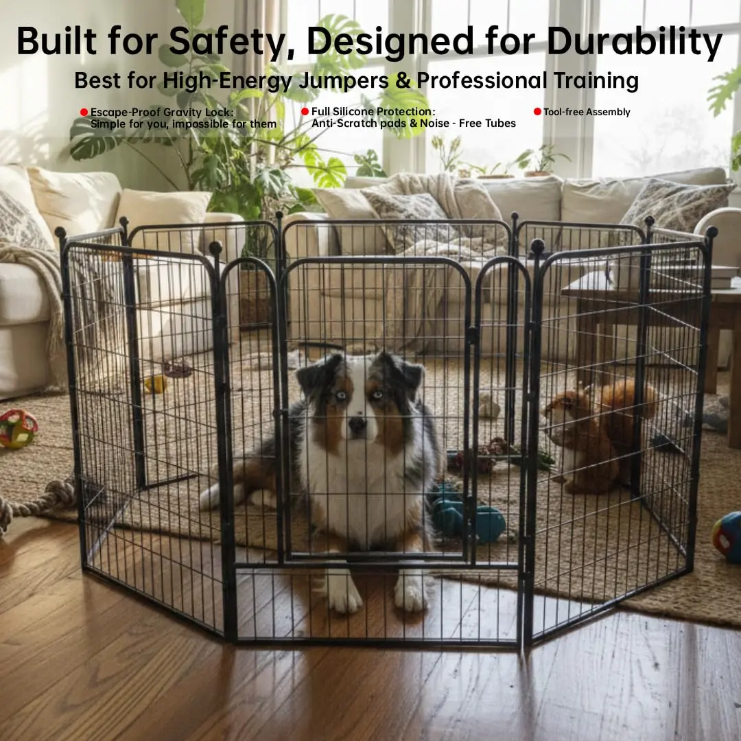IGOOUO Portable Dog Fence Outdoor 36'' High | Rustproof & Sturdy Stakes for Medium & Large Dogs - view 3