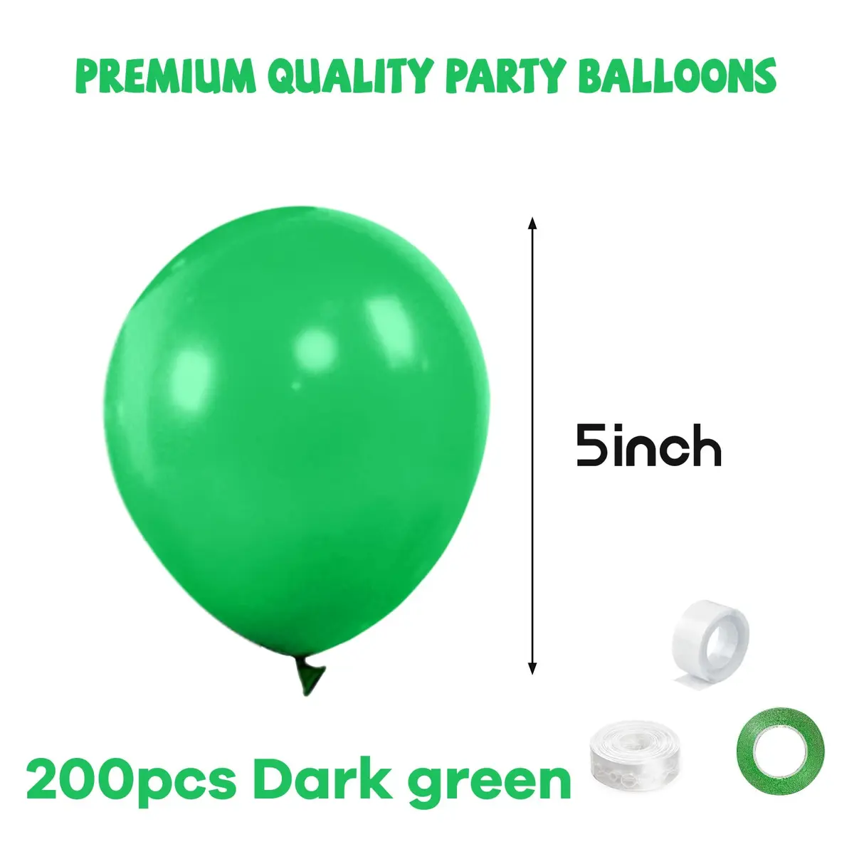KUULBELA Green Balloons 110Pcs, 5 Inch Small Latex Party Balloons | Birthday Wedding Baby Shower Decorations - view 2