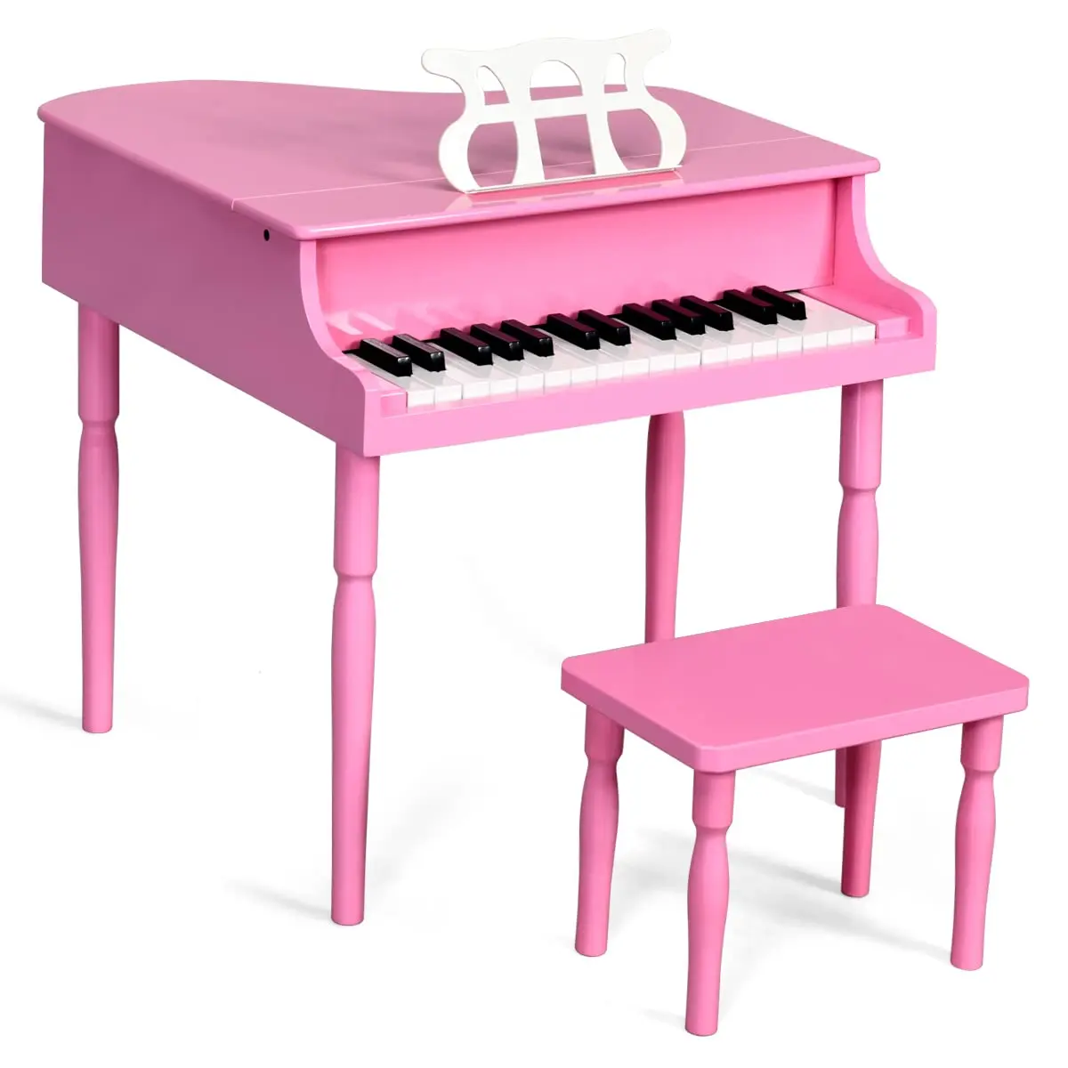 HONEY JOY Classical Kids Piano 30-Key Mini Grand Pink | Wooden Musical Toy for Ages 3+ - main product image
