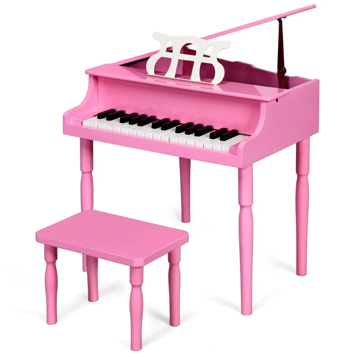 HONEY JOY Classical Kids Piano 30-Key Mini Grand Pink | Wooden Musical Toy for Ages 3+ - view 9