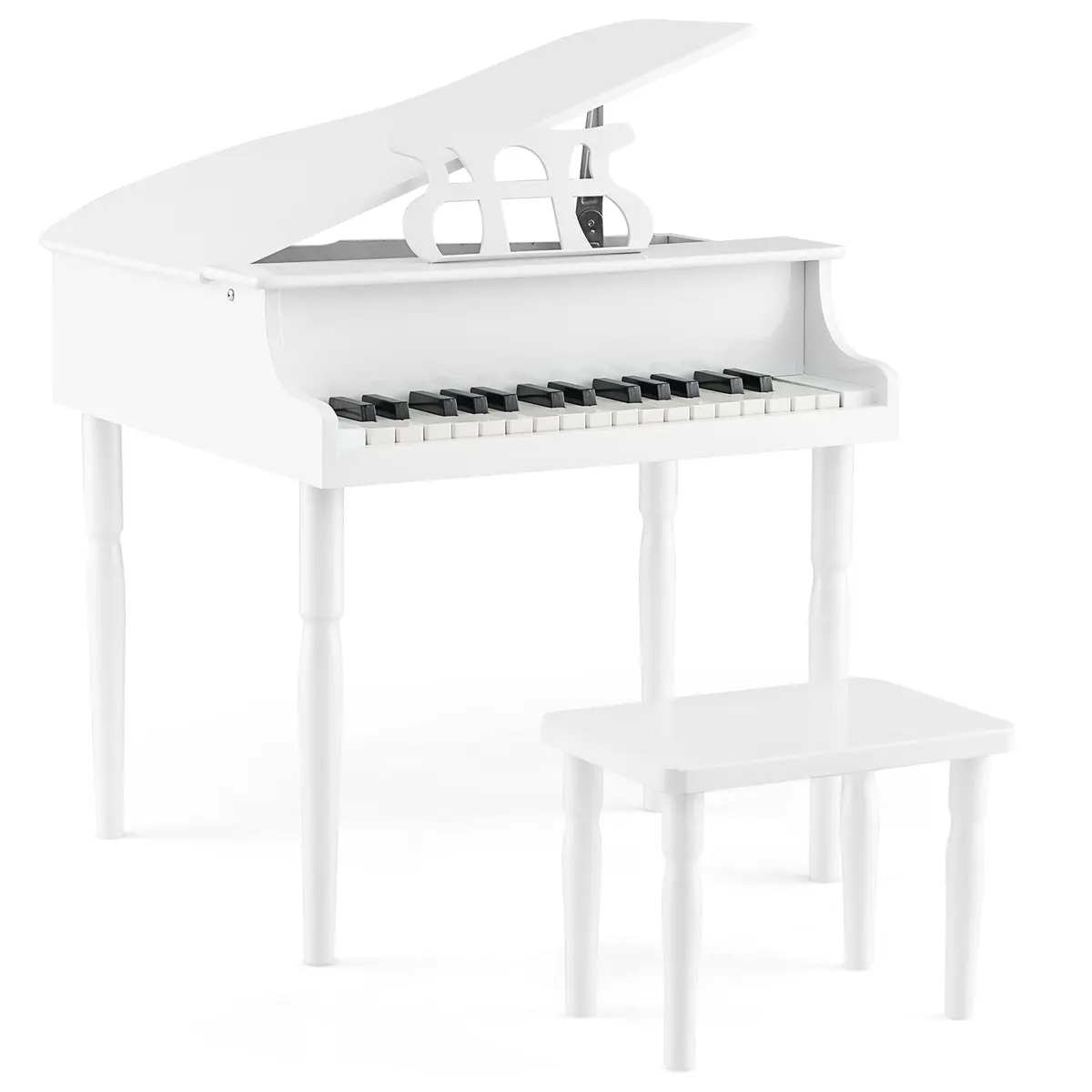 HONEY JOY Classical Kids Piano 30-Key Mini Grand Piano with Music Stand & Bench, Wooden Musical Instrument Toy for Ages 3+ - main product image