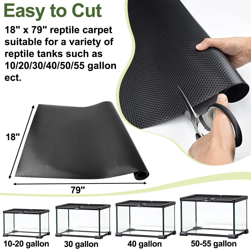 TCYPUHL Reptile Carpet 18"×79" | Safe, Reusable & Easy to Clean for Reptile Tanks - view 3