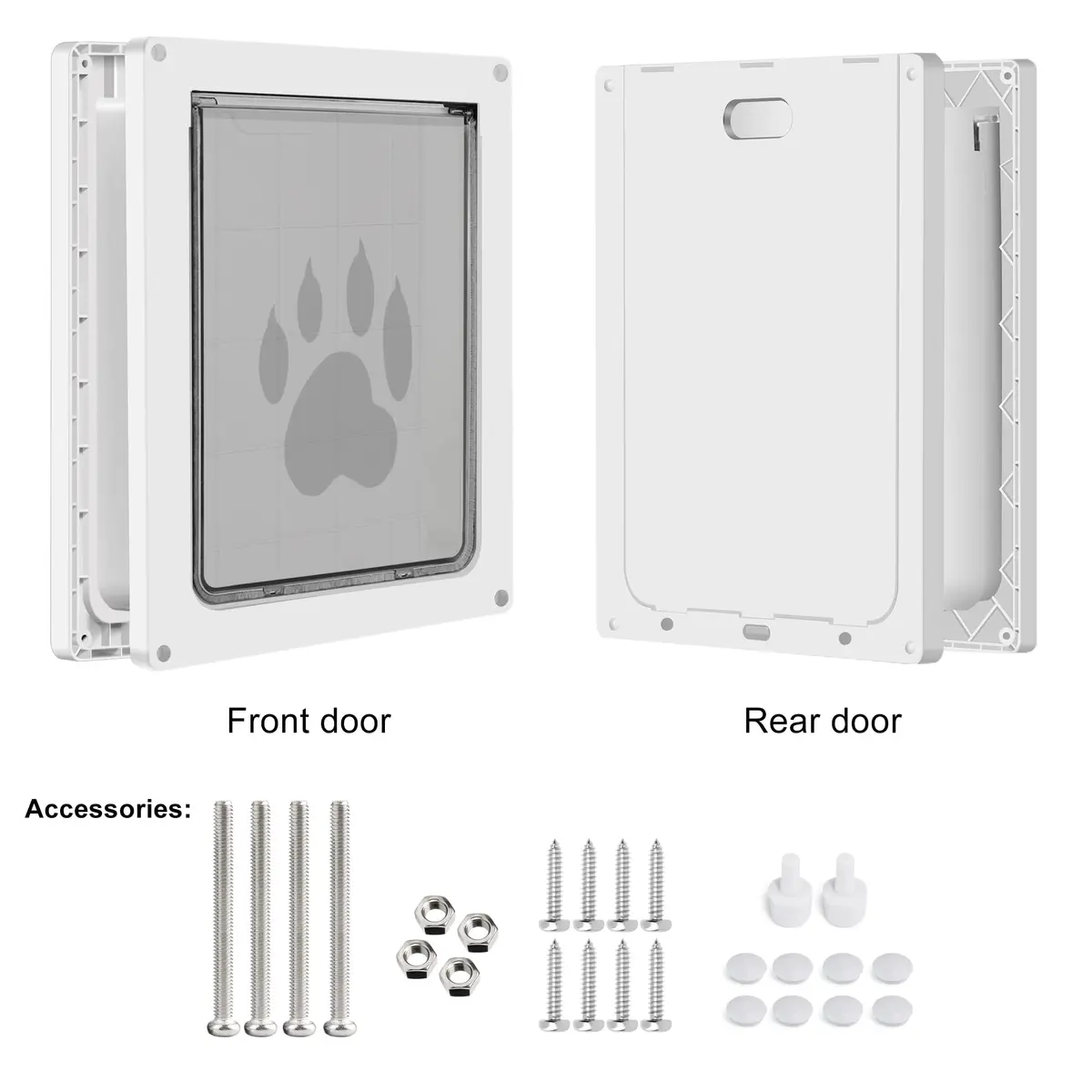 CEESC Large Dog Door, 11.75"x16.5" Flap, Up to 80 lbs, Weatherproof, Durable, White - view 8