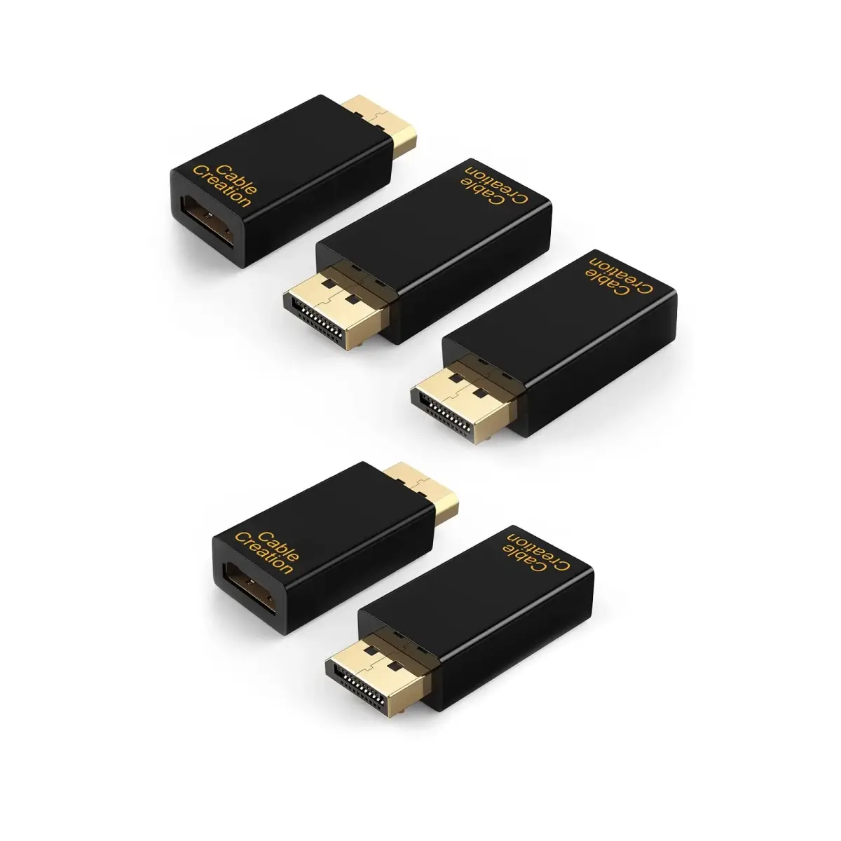 CableCreation Active DisplayPort to HDMI Adapter 5 Pack, 1080P DP to HDMI | Unidirectional Gold-Plated Connector - main product image