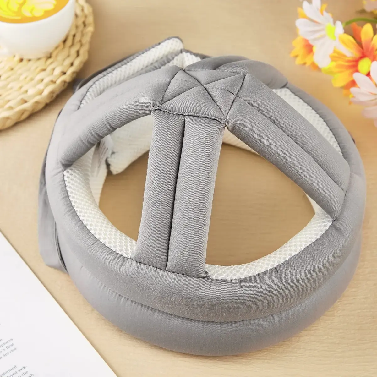 Woanger Gray 2 Pcs Anti Fall Elder Head Safety Helmet | Adjustable Seniors Fall Prevention Cap (Gray, 50-75 cm Head Circumference) - view 7